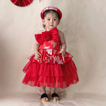 Short Dress Brocade Pinafore Girl's Clothing Girls Dresses Princess High Quality Factory Price OEM ODM Service Made In Vietnam 6