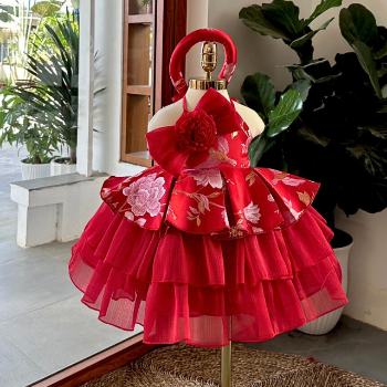 Short Dress Brocade Pinafore Girl's Clothing Girls Dresses Princess High Quality Factory Price OEM ODM Service Made In Vietnam 2