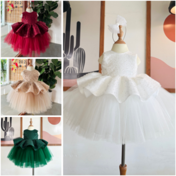 Short Dress Sequined Dress with Tulle Bubble Skirt Girl's Clothing Girls Dresses Princess High Quality Factory Price OEM ODM Service Made In Vietnam 1