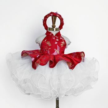 Short Dress Mid-Autumn Pinafore Satin Crepe Brocade Girl's Clothing Girls Dresses Princess High Quality Factory Price OEM ODM Service Made In Vietnam