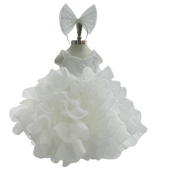 Small Size Long Dress Sequin Sweet Two Large Cords of Chiffon Nhung Nguyen Princess Dress Baby Girl Kids OEM ODM Made In Vietnam