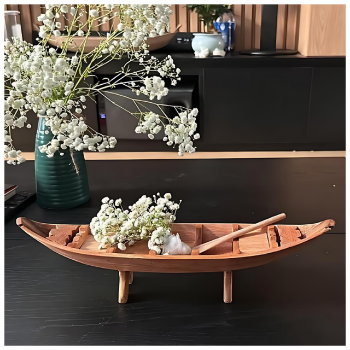 Souvenir Solid Wood Handmade Wooden Boat Manufacturer Wholesale Good Price Carton Box Packaging Made In Vietnam Handicraft 6