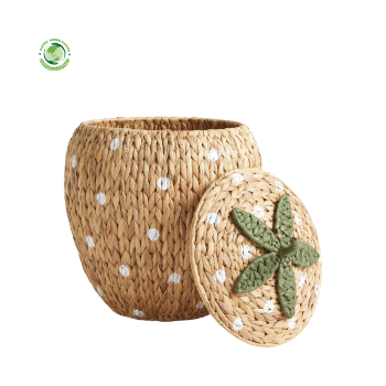 Strawberry Water Hyacinth Storage Basket, storage cabinets, and baskets made from natural, creating a warm and safe space.