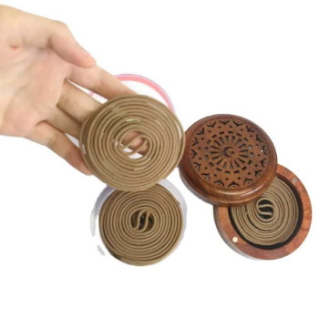 Round Incense Burning Wood Box Vietnam High Quality Agar OUD Wood Incense Stick Coil Shape for Home Decoration Warmy Oudy Fragance 6