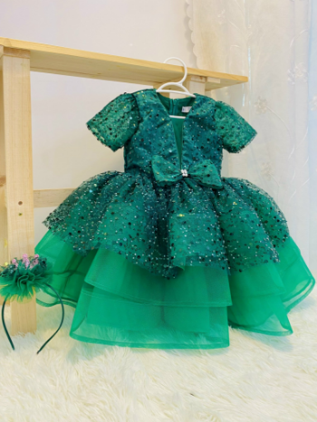 TOP SELLER party dress for girl pageant birthday party dress designed with multi-layered sequin fabric support ODM/OEM 5