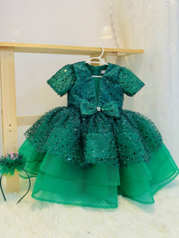 TOP SELLER party dress for girl pageant birthday party dress designed with multi-layered sequin fabric support ODM/OEM 2