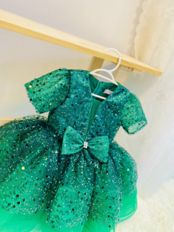 TOP SELLER party dress for girl pageant birthday party dress designed with multi-layered sequin fabric support ODM/OEM 3