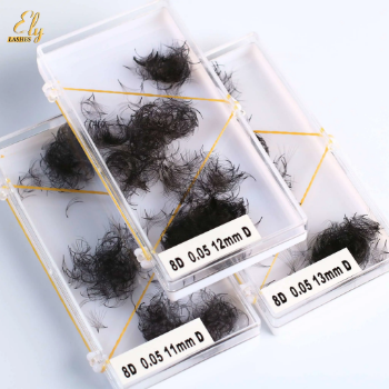 Trendy Premade 8D-0.05-D Korean Synthetic Faux Mink Eyelashes OEM Lash Tray Vendor for Eyelash Extension Branding