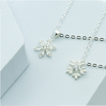 Trendy Products High Fashion Jewelry 925 Sterling Silver with Snowflake Charms Pendant Necklaces New Elegant Design For Woman 4