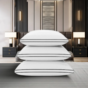 Ultra Soft Artificial Down Feather Pillow Hypoallergenic Bed Pillow for Comfortable Sleep in Home Hotel Bedroom or Living Room