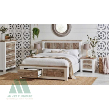 Vietnam-Made Wholesale Bedroom Sets with Wooden Beds Cabinets and Sideboards in Modern Styles OEM ODM High Quality