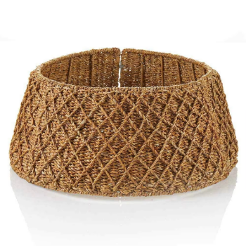 Warm and Cozy Rustic Natural woven Christmas tree collar, foldable, Christmas decoration, large seagrass Christmas tree skirt