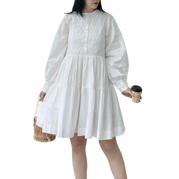 Washable Dresses Women 2024 OEM ODM Good Price Casual Baby Doll Loose Mini Linen Dress Easy To Wear From Vietnam Manufacturer 7