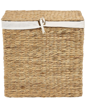 Water hyacinth basket with compartments, home organization accessory highly aesthetic, wholesale available.