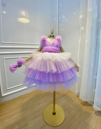 Western style costume Latest summer best selling cake design little princess girl baby birthday puffy gauze dresses 6