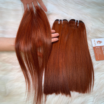 Wholesale 100% Human Hair Bundles Bone Straight Virgin Vietnamese Hair Extensions inches Hot Selling Products 2024 Orange Color