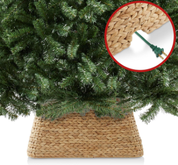 Wholesale Eco-Friendly Christmas Tree Skirt Durable Natural Water Hyacinth Design Made in Vietnam Christmas Holiday Supplies