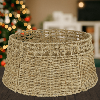 Wholesale Eco-Friendly Durable Natural Seagrass Christmas Tree Skirt Vietnam Design Holiday Supplies
