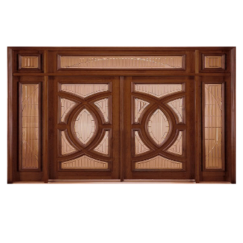 Wholesale Exterior Modern Door Villa Wooden Furniture Solid Wood Double Door Designs with Natural Finished Wood Frames Classic 1