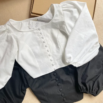 Wholesale Price Blouses For Women Casual Puffed Long Sleeve Blouse Linen Women's Buttoned Crop Top Washable Customization From Vietnam