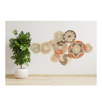 Wholesale Hand Woven Seagrass Wall Decor Natural Material Traditional Design Using For Home Living Room Bedroom 1