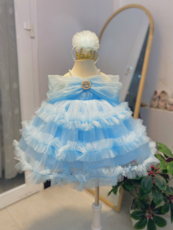 Wholesale Short Sleeve Girls Princess Dress Various Colors Many Floating Layers 2-10 Years Old Children Clothing OEM ODM 4