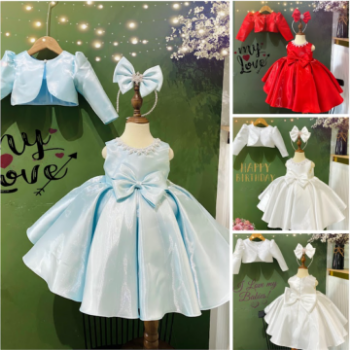 Winter Dress Shiny Fabric Set with Removable Jacket Girl's Clothing Girls Dresses High Quality Factory Price OEM ODM Service Made In Vietnam 3