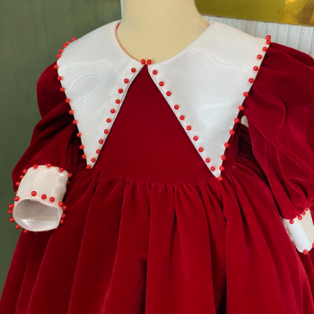 Winter Dresses White Velvet Dress with Pointed Collar Girl's Clothing Girls Dresses High Quality Factory Price OEM ODM Service Made In Vietnam 2