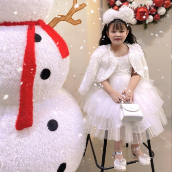 Winter Feather Dress And Coat Girl's Clothing Girls Dresses High Quality Factory Price OEM ODM Service Made In Vietnam  2