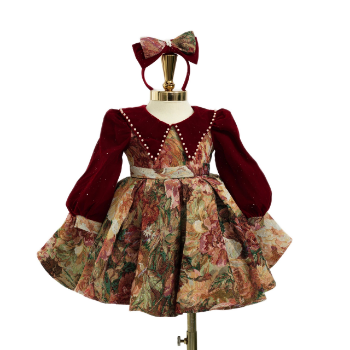 Winter Princess Dress - Velvet Dress Girl's Clothing Girls Dresses High Quality Factory Price OEM ODM Service Made In Vietnam  2