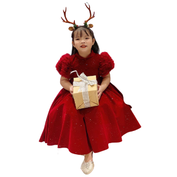 Winter Velvet Dress With Ruffled Sleeves Nhung Nguyen Princess Dress Baby Girl Dress OEM ODM High Quality Made In Vietnam