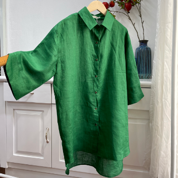 Women's Casual Oversized Linen Shirt Easy to Wear 100% Linen Long Length Reasonable Price Made in Vietnam 7