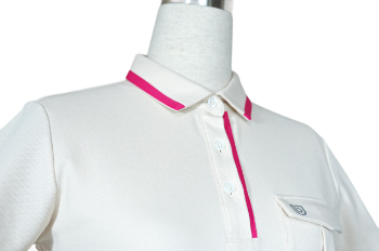 Women's Short-Sleeve Golf Polo High-Stretch Fabric Comfort For All-Day Comfort with Contrasting Trim At the Collar 4