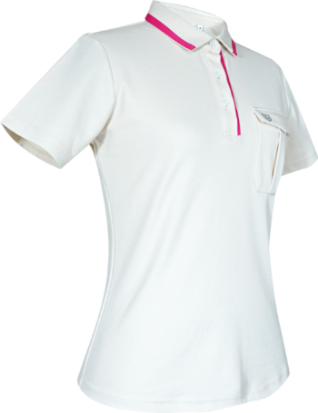 Women's Short-Sleeve Golf Polo High-Stretch Fabric Comfort For All-Day Comfort with Contrasting Trim At the Collar 3