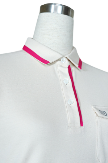 Women's Short-Sleeve Golf Polo High-Stretch Fabric Comfort For All-Day Comfort with Contrasting Trim At the Collar 5