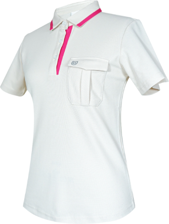 Women's Short-Sleeve Golf Polo High-Stretch Fabric Comfort For All-Day Comfort with Contrasting Trim At the Collar 2