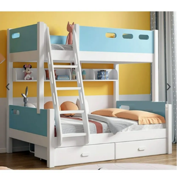 Wooden Bunk Bed Home Furniture Simply Elegant Design Wood Bunk Bed Frame with Storage by Vietnam Maker Factory Price