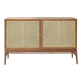 Woven Rattan Cabinet rectangle Storage Cabinet Elegant Bamboo Wood Drawers Custom Bamboo Storage Cabinet