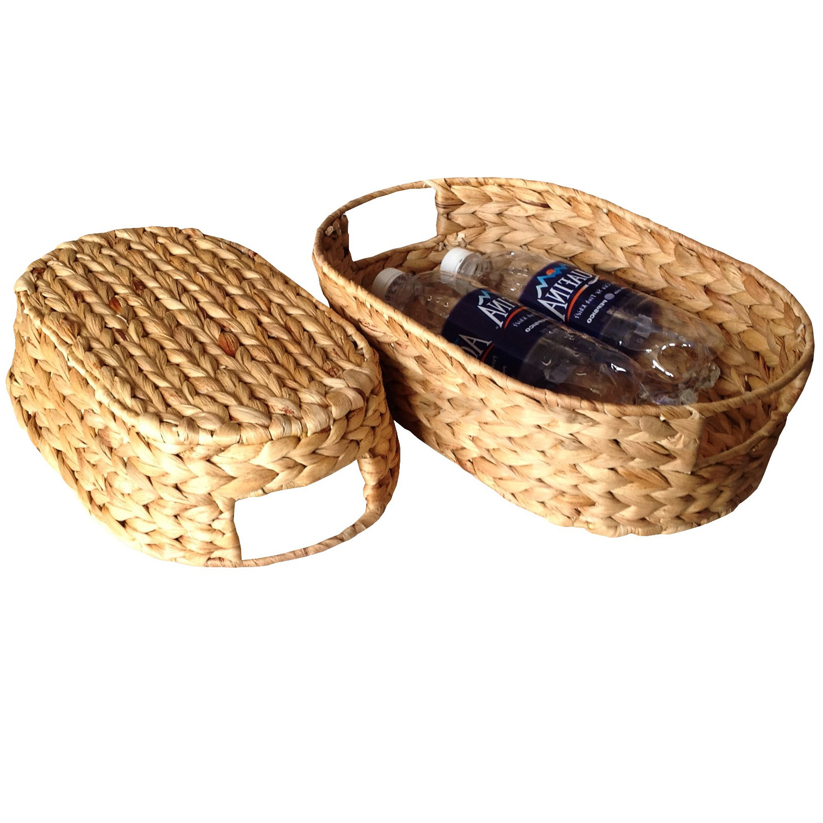 Good Price Rectangular Water Hyacinth Hamper Covered With Lids And 2 Small Baskets Handles On Both Sides Are Easy To Move 4