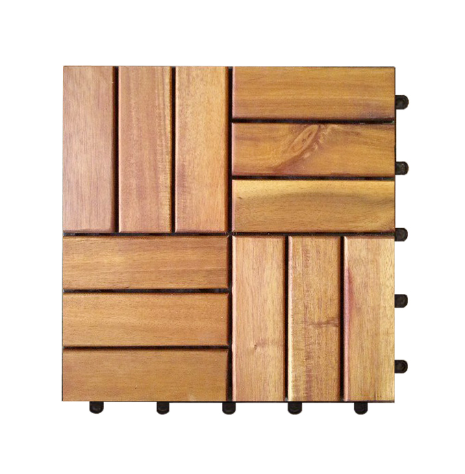 Vietnam Manufacturer Hardwood Deck Tiles 12 Slats Good Price Customization Hard Wood Decking And Flooring In Carton Box 