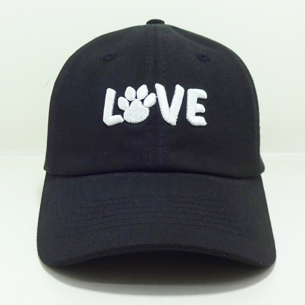 3D Embroidered Baseball Caps 6 Panel Gorras Structured Hats Curved Brim Adjustable Slide Buckle Closure Black Brand Promotions