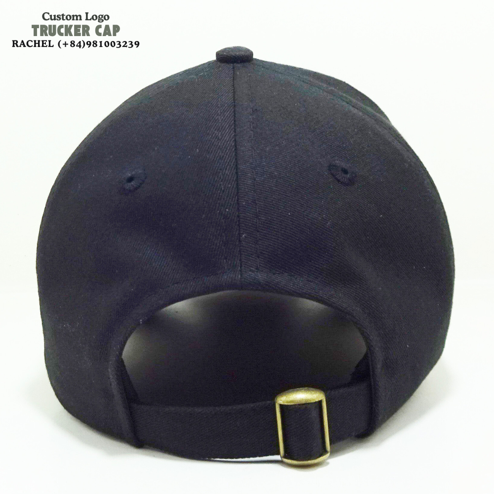 3D Embroidered Baseball Caps 6 Panel Gorras Structured Hats Curved Brim Adjustable Slide Buckle Closure Black Brand Promotions 6