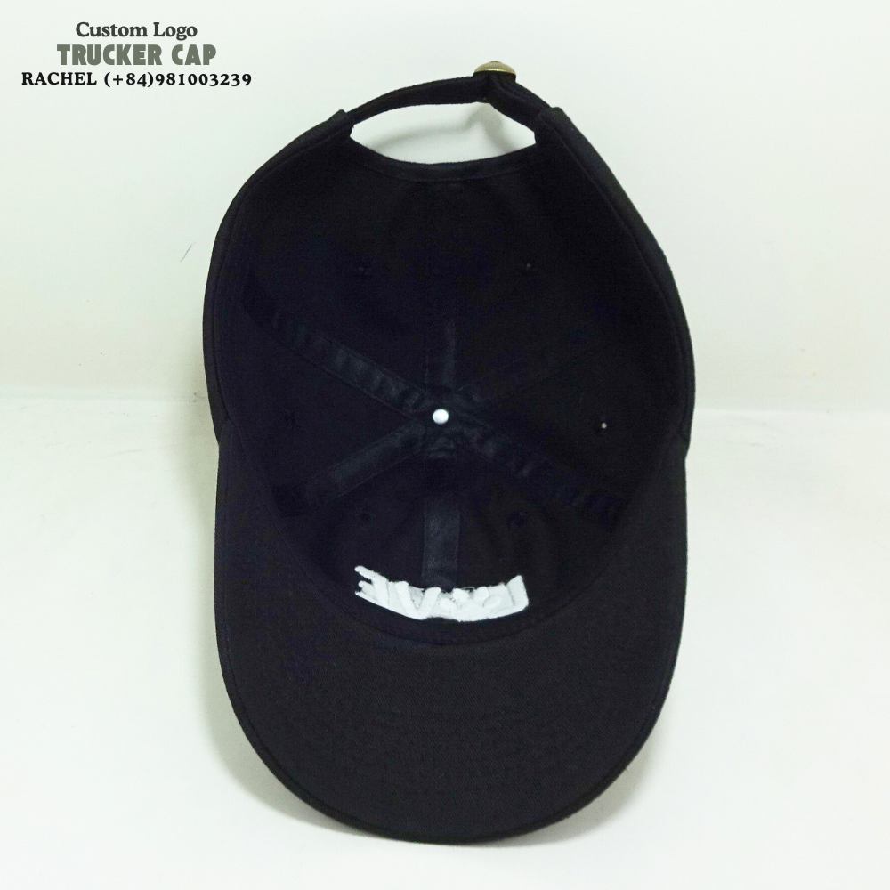 3D Embroidered Baseball Caps 6 Panel Gorras Structured Hats Curved Brim Adjustable Slide Buckle Closure Black Brand Promotions 5