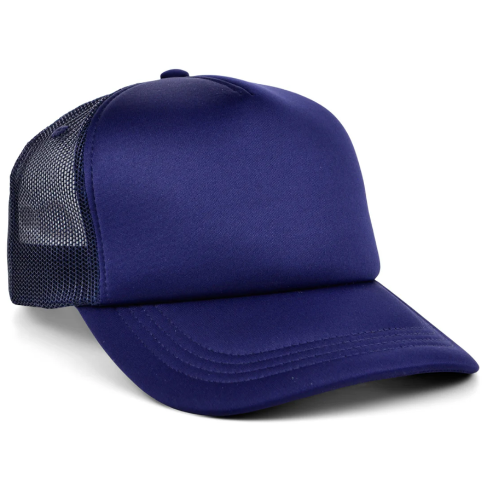 3D Embroidered Logo 5 Panel Foam Trucker Hat Breathable Mesh Adjustable Plastic Single Row Buckle for Men Women Unisex Wholesale 4