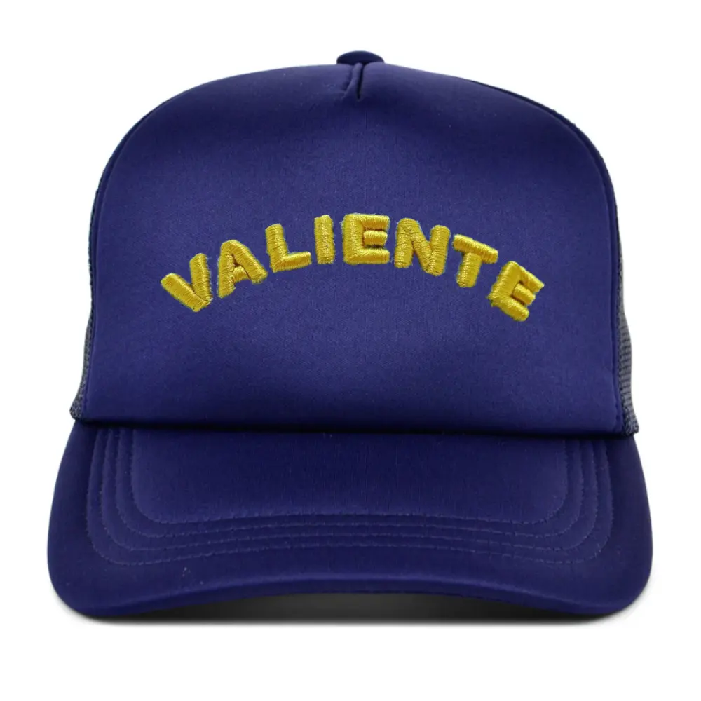 3D Embroidered Logo 5 Panel Foam Trucker Hat Breathable Mesh Adjustable Plastic Single Row Buckle for Men Women Unisex Wholesale 2