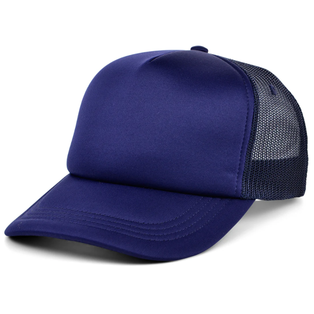 3D Embroidered Logo 5 Panel Foam Trucker Hat Breathable Mesh Adjustable Plastic Single Row Buckle for Men Women Unisex Wholesale 3