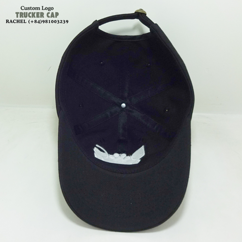 3D Embroidered Logo Baseball Caps 6 Panels Hats Structured Gorras On Front Solid Color Black Adjustable Mental Slide Buckle OEM 5