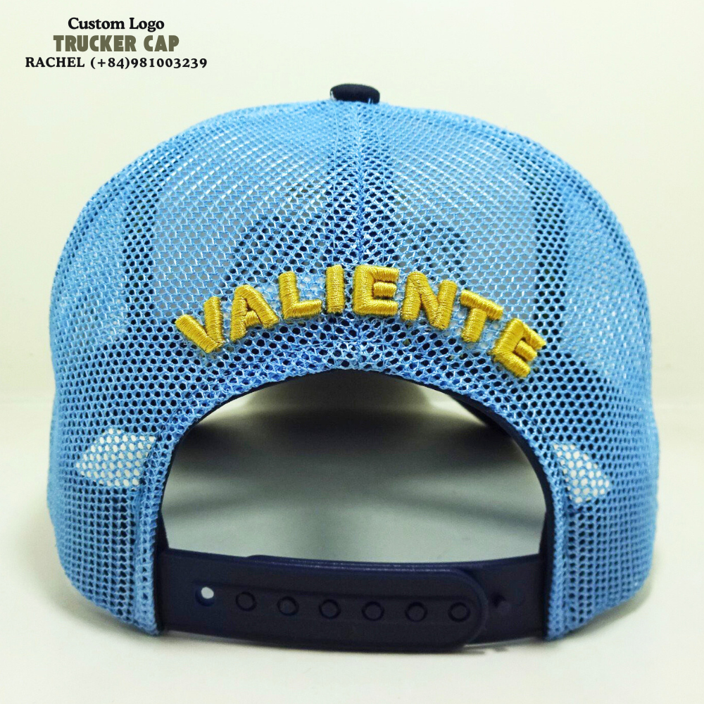 3D Embroidered Logo Foam Trucker Hats 5 Panel Structured Curved Brim Custom Printed Inner Tape Back Curved Part Snapback Closure 6