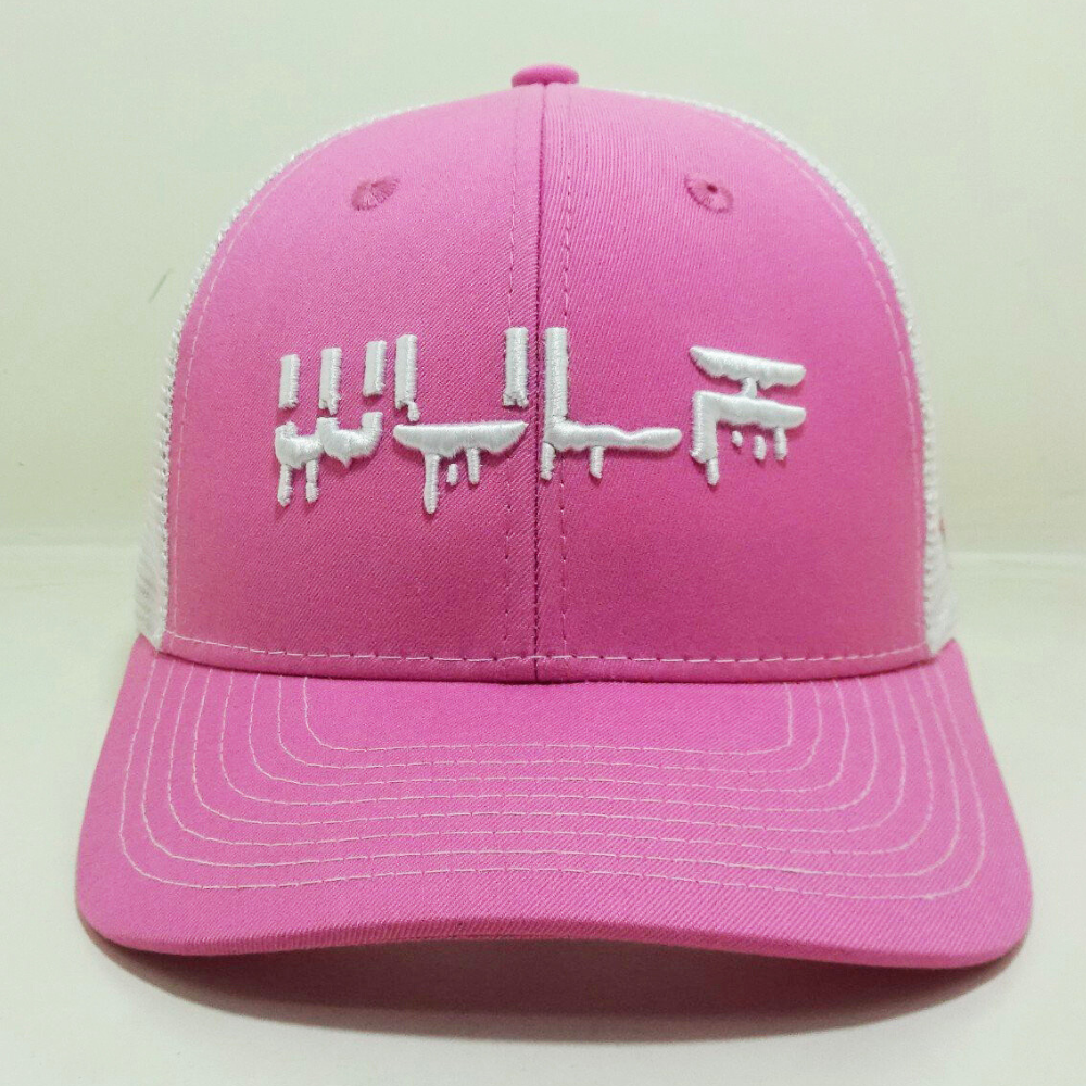 3D Embroidered Logo On Front Trucker Hats 6 Panel Pink/White Gorras Contrast Stitching Line Structured Caps Snapback Closure OEM 1