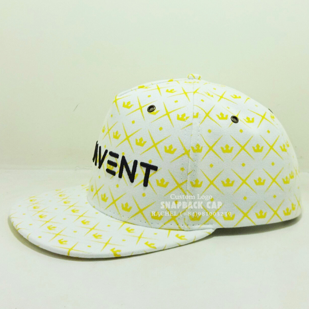 3D Embroidered Logo Snapback Caps 5 Panel Structured Flat Brim Printed Inner Tapes Adjustable Snapback Unisex Vietnam Headwear 3